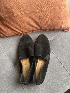 Lucky Brand Black Perforated Slip-On Shoes